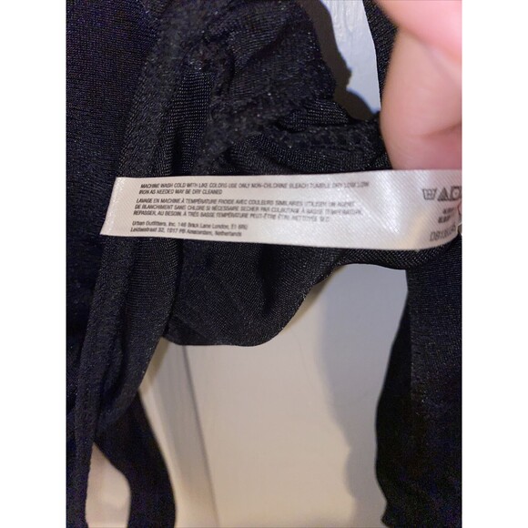 Free People Bodysuit Black Intimately Long Sleeve Keyhole Neck Medium Cut Out - Picture 9 of 12